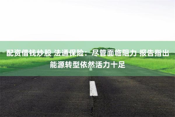 配资借钱炒股 法通保险：尽管面临阻力 报告指出能源转型依然活力十足