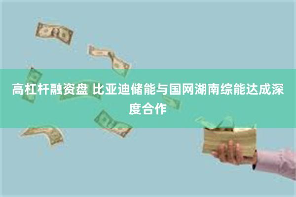 高杠杆融资盘 比亚迪储能与国网湖南综能达成深度合作