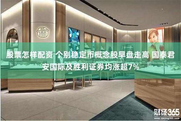 股票怎样配资 个别稳定币概念股早盘走高 国泰君安国际及胜利证券均涨超7%
