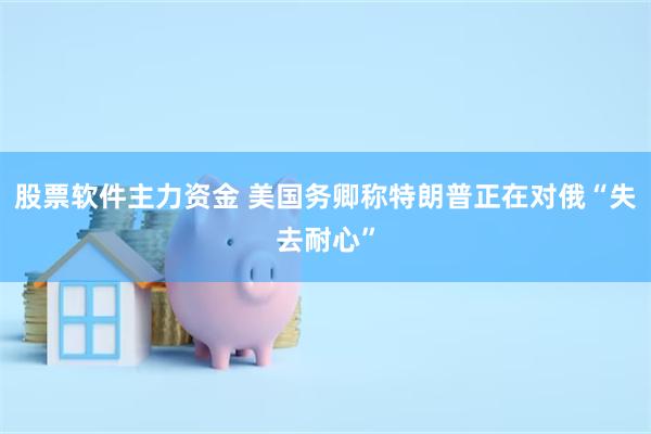 股票软件主力资金 美国务卿称特朗普正在对俄“失去耐心”