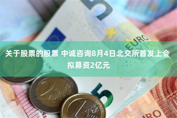 关于股票的股票 中诚咨询8月4日北交所首发上会 拟募资2亿元
