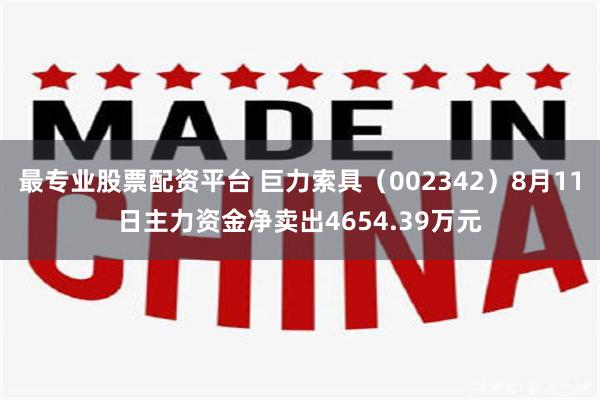 最专业股票配资平台 巨力索具(002342)8月11日主力资金净卖出4654.39万元