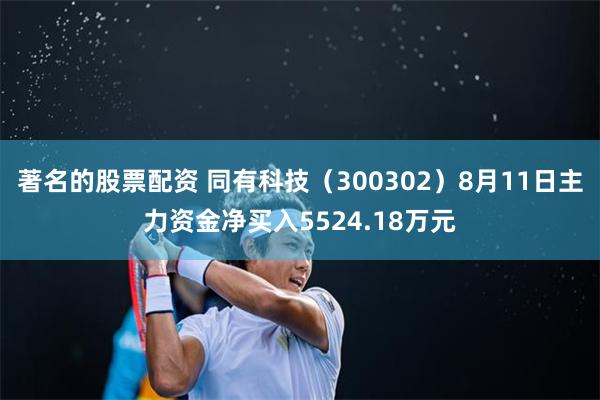 著名的股票配资 同有科技（300302）8月11日主力资金净买入5524.18万元