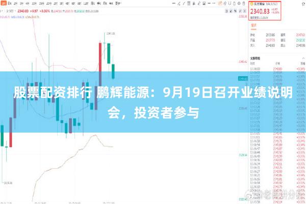 股票配资排行 鹏辉能源：9月19日召开业绩说明会，投资者参与