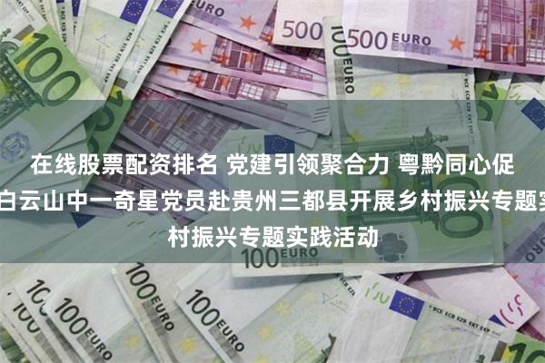 在线股票配资排名 党建引领聚合力 粤黔同心促振兴——白云山中一奇星党员赴贵州三都县开展乡村振兴专题实践活动