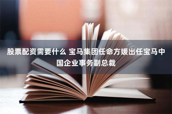 股票配资需要什么 宝马集团任命方媛出任宝马中国企业事务副总裁