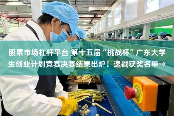 股票市场杠杆平台 第十五届“挑战杯”广东大学生创业计划竞赛决赛结果出炉!速戳获奖名单→