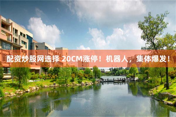 配资炒股网选择 20CM涨停！机器人，集体爆发！