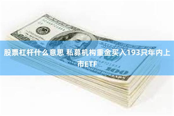 股票杠杆什么意思 私募机构重金买入193只年内上市ETF