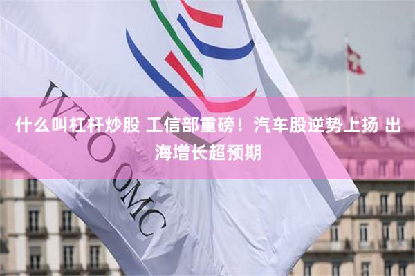 什么叫杠杆炒股 工信部重磅！汽车股逆势上扬 出海增长超预期
