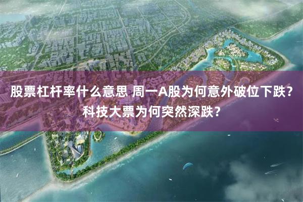 股票杠杆率什么意思 周一A股为何意外破位下跌？科技大票为何突然深跌？